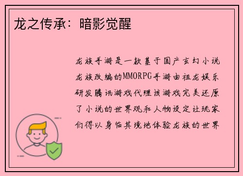 龙之传承：暗影觉醒